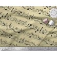 thumbnail image 3 of Soimoi Tissu Beige Moss Georgette Notes d'Instruments de Musique Tissu Imprimé 1 Yard 42 Pouces de Large, 3 of 5
