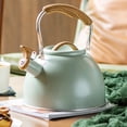 thumbnail image 1 of Kitchen Whistling Kettle Teapot Kettle 3L Large Capacity with Wooden Handle Tableware Light Green, 1 of 7