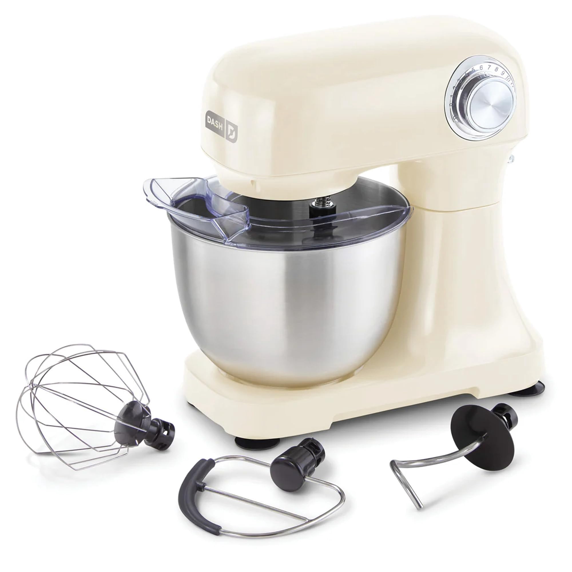 Mélangeur sur socle inclinable Dash 3,5QT - Mélangeur électrique avec bol en acier inoxydable et protection contre les éclaboussures pour la pâtisserie - Crème 3,5 quarts