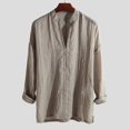 thumbnail image 1 of Ruibeauty Men's Chinese Style Solid Color Loose V-neck Long Sleeve Pullover Tops, 1 of 4
