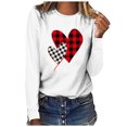 thumbnail image 2 of Qertyioot T-Shirt Graphique pour Femmes de la Saint-Valentin à Manches Longues, Chandail Imprimé, Blouse, 2 of 4