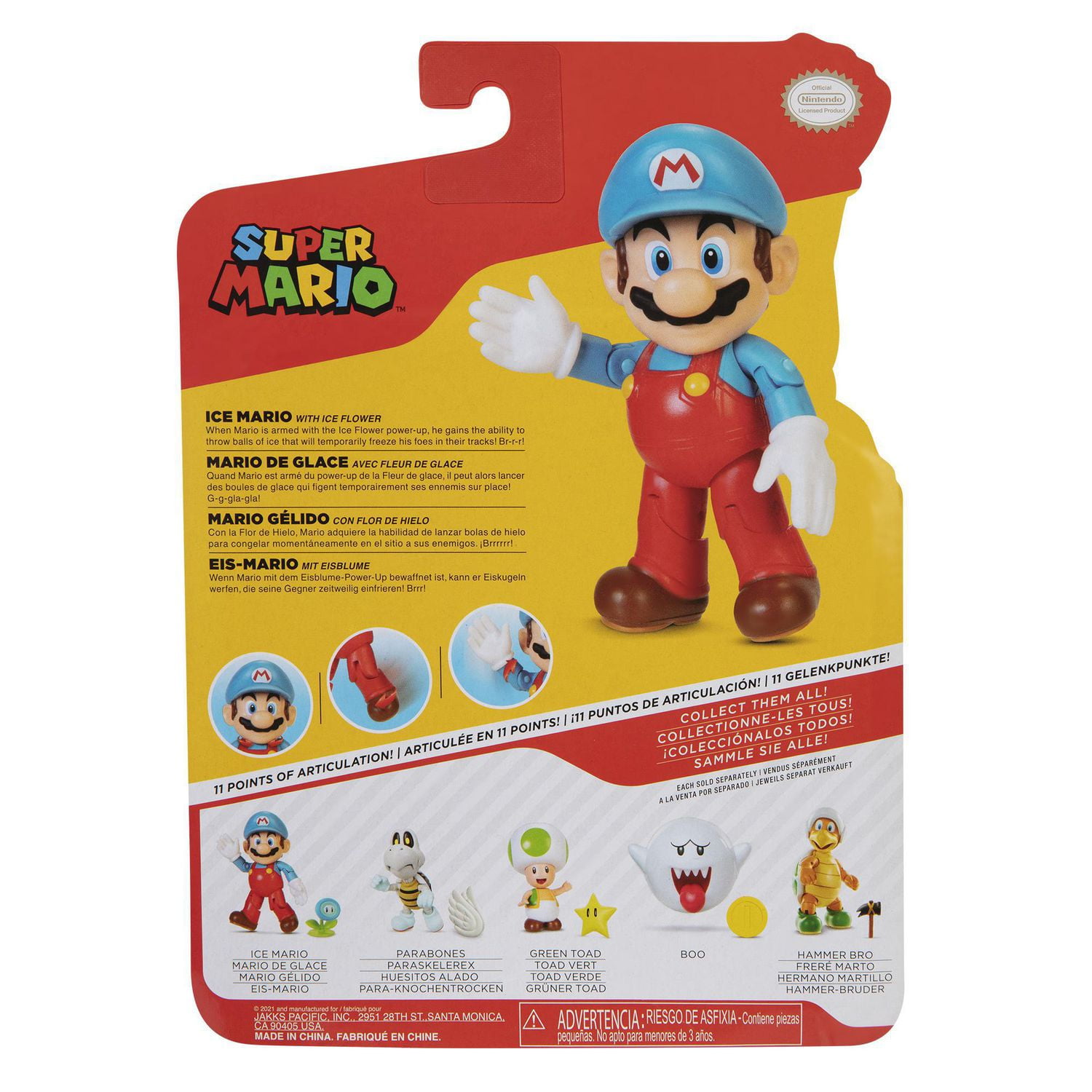 Figures 4 pouces du Monde de Nintendo - Mario de glace avec fleur de glace