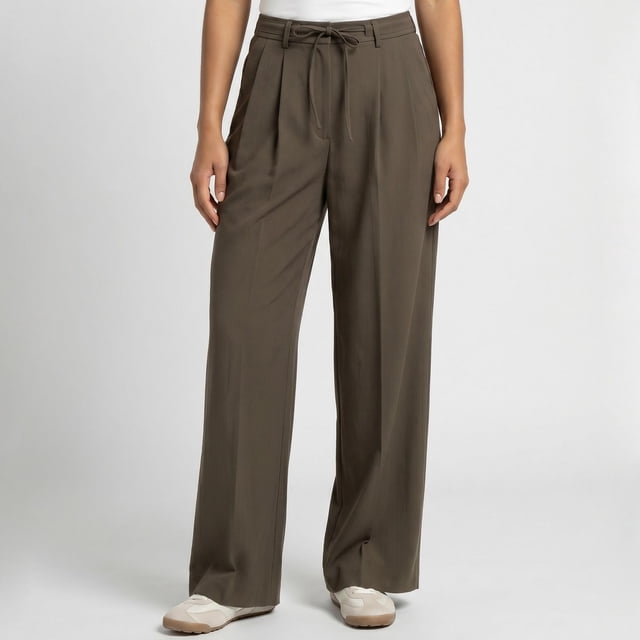 Devoted,Front Tie, Pleated, Wide Leg Pant, Sizes XS-XL