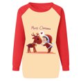 thumbnail image 3 of 2023 Chandails de Noël pour Femmes en Liquidation Mode Chandail de Noël Imprimé Blouse à Manches Longues Col Rond Chandail Décontracté Hauts Chandails, 3 of 4