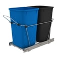 thumbnail image 1 of Rev-A-Shelf Double 27 Quart Sliding Pull Out Waste Containers, Blue/Black, 1 of 8