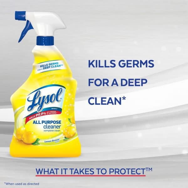 Lysol® All Purpose Cleaner, Multi-surface cleaner trigger, Lemon, Powerful Cleaning & Freshening, 650 mL