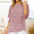 thumbnail image 4 of SMihono Hauts pour Femmes Été Chic Décontracté Mode Col Rond Manches Courtes Aguichant Haut Blouse T-shirt Oversize pour Femmes 2023, 4 of 6
