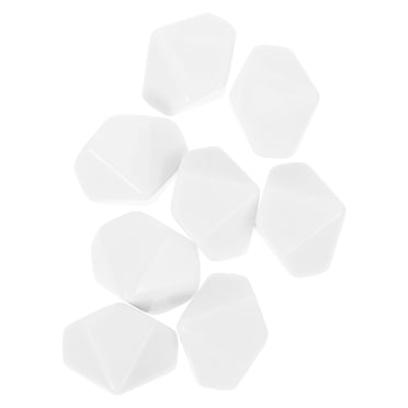 KAKOWELY Blank Dice for Game Made of Acrylic White Color Smooth Surface Easy to Customize 8pcs,0.79"X0.79"X0.79"