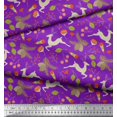 thumbnail image 2 of Soimoi Polyester Crepe Fabric Leaves & Reindeer Animal Fabric Prints by Yard 42 Inch Wide, 2 of 3