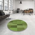 thumbnail image 4 of Ahgly Tapis d'Intérieur Lavable en Machine Rond Vert Algue, 6 Pieds Rond, 4 of 7