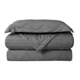 thumbnail image 5 of Swift Home Diamond Textured Soft Touch Duvet Cover Set, All Season Bedding with Zipper Closure, Includes Pillow Shams, King, Steel Gray, 5 of 5