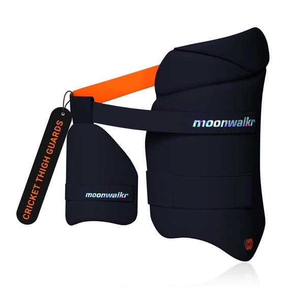 Moonwalkr Protège-Cuisse 2.0 Cricket Coussinet de Cuisse Petit Bleu Droitier