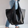 thumbnail image 1 of Rretro Big Tote Bag, Solid Color Large-capacity Zipper Shoulder Tote Bags, Multifunction Handbags, 1 of 5