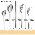 thumbnail image 2 of Bestdin Silverware Set, 40 Pieces Stainless Steel Flatware Set for 8, Include Fork Knife Spoon Set, Mirror Polished, Dishwasher Safe, Cutlery Set for Home Kitchen Restaurant Hotel, 2 of 7