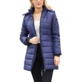 thumbnail image 3 of Innerwin Hooded Coats Solid Color Women Down Winter Long Sleeve Lightweight Puffer Jacket Dark Blue 4XL, 3 of 9