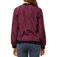 thumbnail image 3 of INSPIRE CHIC Blouson Bomber Court pour Femme à Col Montant, Manches Longues, Fermeture Éclair Intégrale, 3 of 6