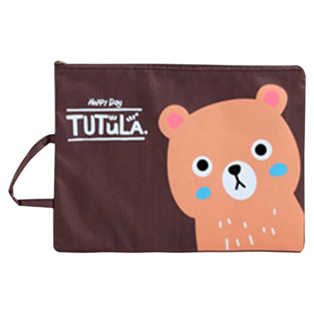 ZheElen Oxford Cloth A4 Paper Zipper Handbag Large Capacity Document Pen Bag School Office File Folder