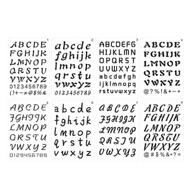 SHISUYAN 8Pcs English Letter Stencils Number Templates Alphabet Stencils Symbol Numbers Stencils