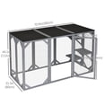 thumbnail image 3 of PawHut Cat Enclosure Pet Hutch with Waterproof Roof Multi-Level Grey, 3 of 10
