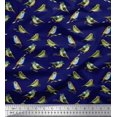thumbnail image 1 of Soimoi Poly Georgette Fabric Flycathcer Bird Print Sewing Fabric Yard 42 Inch Wide, 1 of 5