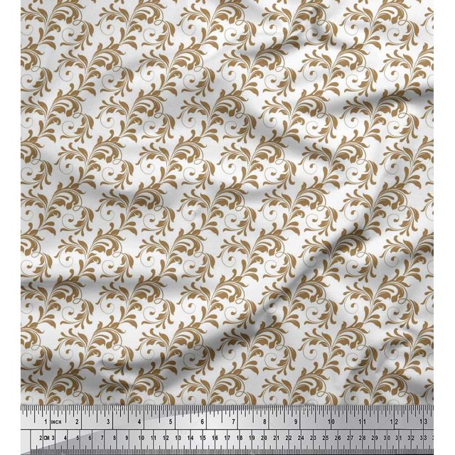 Soimoi Poly Georgette Fabric Swirl Abstract Decor Fabric Printed Yard 52 Inch Wide