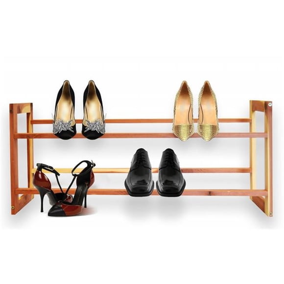 Étagère à Chaussures à 2 Niveaux en Cèdre Aromatique
