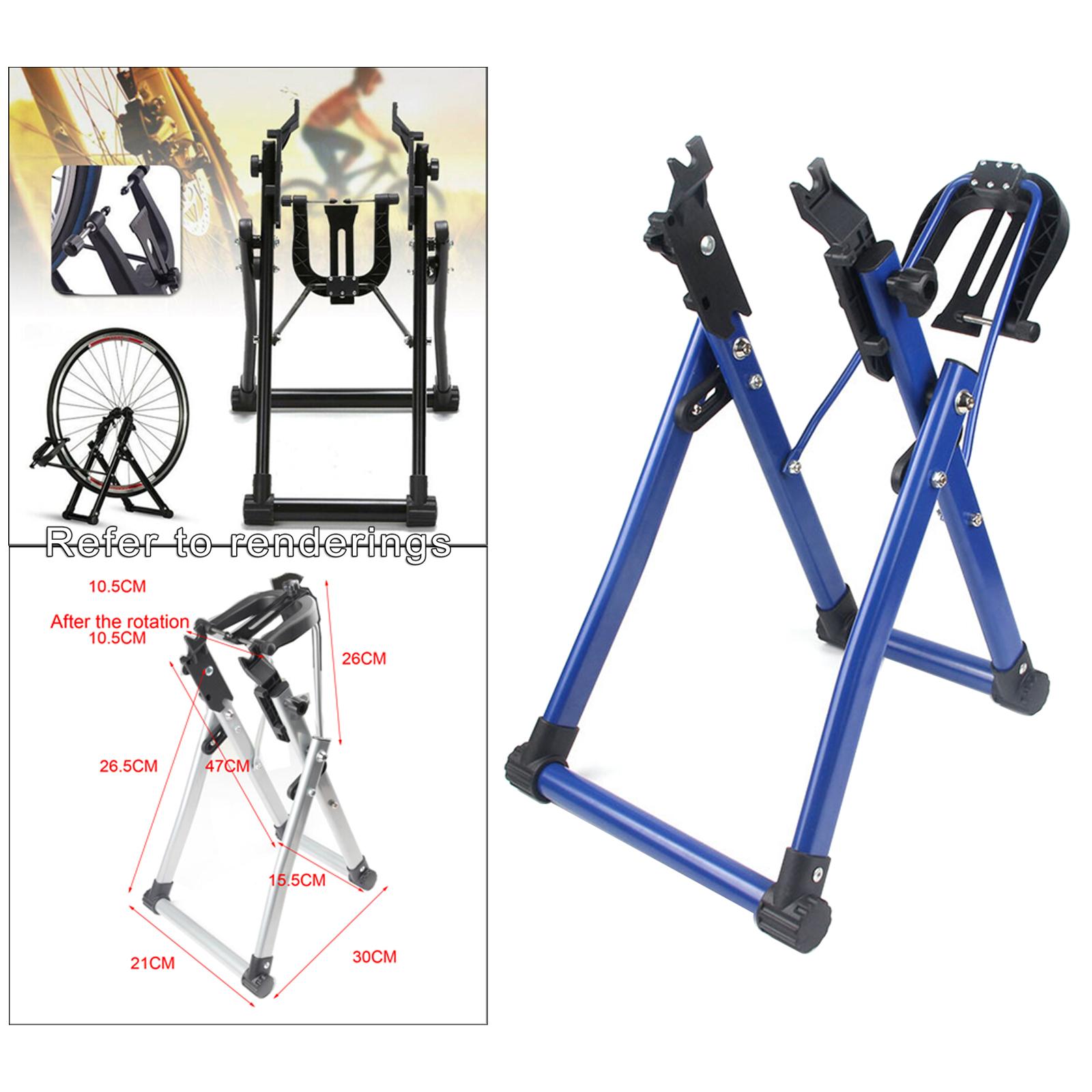Support de Dévoilage de Roue de Vélo, Entretien des Roues, Support de Dévoilage pour la Maison, Convient aux Roues de 16 Pouces - 29 Pouces - Bleu
