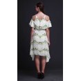 thumbnail image 2 of Bimba Robe Shift Épaules Dénudées Style Chic pour Femmes Imprimé Teinture sur Nœuds Vert Tunique d'Été - TTG, 2 of 6
