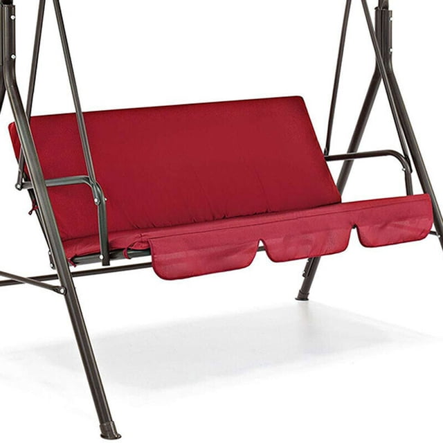 Housse de Chaise Balançoire Imperméable Pliable Coussin Patio Jardin Cour Extérieur Siège de Remplacement (Rouge)