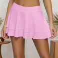thumbnail image 2 of Jupe Longue pour Filles Taille 5 Jupes pour Femmes Grande Taille Jupes de Lit Style Cottage Jupe Longue Jupe Isolée pour Maison Mobile Jupe Plissée Unie Mini Décontractée Confortable Tenue d'Intérieur Coupe Trapèze Rose G, 2 of 7