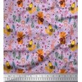 thumbnail image 1 of Soimoi Modal Satin Fabric Floral,Musical Instruments & Animals Cartoon Print Fabric by Yard 42 Inch Wide, 1 of 3
