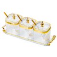 thumbnail image 2 of GROWTH TANK Divided Dried Fruit Plates Nuts Storage Tray Multipurpose for Cafe Shop Home Clear 3 Grids, 2 of 9