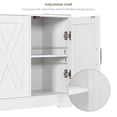 thumbnail image 4 of Homfa Buffet Bahut de Cuisine 42,5 Pieds', Armoire de Rangement Style Ferme à 3 Tiroirs pour Café avec Tablette Ajustable, Blanc, 4 of 10