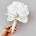 thumbnail image 2 of Faithtur Artificial Wedding Bride Bouquet Romantic Handheld Bridesmaid Flower with Ribbon, 2 of 6