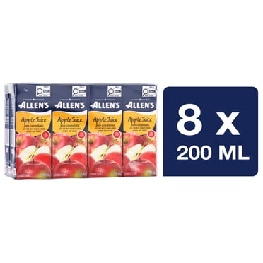 Allen's Pure Apple Juice Low Acid Juice Boxes 8 x 200 ml