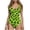#0408-Green, variant on Pounoo One Piece Swimsuit for Women Floral Print Swimsuit Scoop Neck High Cut Swimsuit Quick Dry Beach Casual Outfits Gift