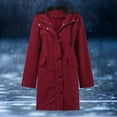 thumbnail image 2 of Baberdicy Plus Size Tops Rain Jacket Women's Breathable Large Sizes Raincoat Black Softshell Jacket Yellow Outdoor Jacket Transition Jacket Lightweight Jacket with Hood for Spring Autumn Hik Red, 2 of 6