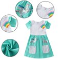 thumbnail image 4 of KYAIGUO Robe à Manches Courtes pour Tout-Petites Filles, Robe d'Été pour Enfants à Manches Courtes en Coton, Robe Décontractée Évasée Tournoyante, Robe Soleil 3-8T, 4 of 9