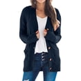 thumbnail image 1 of Kcodviy Sweaters Womens Open Sleeve Women Wool Long Sweater Knit Boho Long Patchwork Front Open Coat Cardigan Pockets Front Long Sweater Coat with Pockets Sweater, 1 of 5