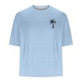 thumbnail image 4 of T-shirts pour Hommes Imprimés Palmier Graphiques T-Shirts Décontractés Été Plage Hawaïenne Manches Courtes Col Rond, 4 of 4
