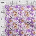 thumbnail image 2 of oneOone Viscose Jersey Brown Fabric Asian Floral Craft Projects Decor Fabric Printed By The Yard 60 Inch Wide, 2 of 4