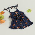thumbnail image 2 of Bébé Halloween Filles Romper Sans Manches Citrouille Impression Shorts une Pièce Vêtements, 2 of 7
