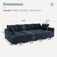 thumbnail image 3 of HONBAY Velvet Oversized Sleeper Sofa Bed with Storage and Reversible Chaises for Living Room and Apartment, Navy Blue, 3 of 7