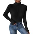 thumbnail image 2 of Babysbule Chandails pour Femmes Grande Taille Nouveautés Femmes Décontracté Mode Chandail Uni à Manches Longues Col Rond Liquidation Mode pour Femmes, 2 of 9