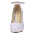thumbnail image 2 of BLISSFUL STEP Women's Round Toe Stiletto High Heel Ankle Strap Pumps, 2 of 7