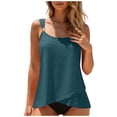 thumbnail image 1 of adviicd Tankini Tops for Women Women Ruffle High Waisted Tankini Swimsuit Tummy Control Bathing Suit(Navy,S), 1 of 9