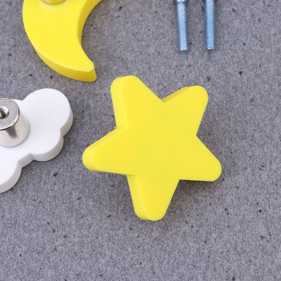 Minkissy 2 Pcs Cabinet Dresser Knobs Yellow Rubber Anti-bumping Handle for Kids Room