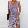 thumbnail image 2 of Penkiiy Robes pour Femmes 2024 Imprimé Marbre Col Rond Décontracté Sans Manches Robe à Bretelles Robe d'Été Babycon Sortie Décontractée Robes de Fête L Violet, 2 of 5