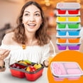 thumbnail image 5 of Wamans Heated Lunch Box Lunch Box with Spoon Silicone Folding Microwave Oven Portable Lunch Box Refrigerator Storage Box Fresh Keeping Box Clearance Items, 5 of 5