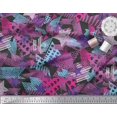 thumbnail image 3 of Soimoi Modal Satin Fabric Triangle,Star & Brush Stroke Abstract Print Sewing Fabric Yard 42 Inch Wide, 3 of 4